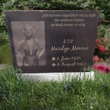 Personalisierte Gedenktafel aus Schiefer Personalisierte Schiefertafel als Gedenktafel mit Foto und Spruch
